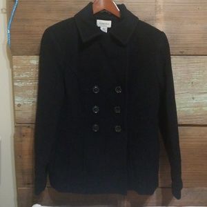 Black Double Breasted Peacoat